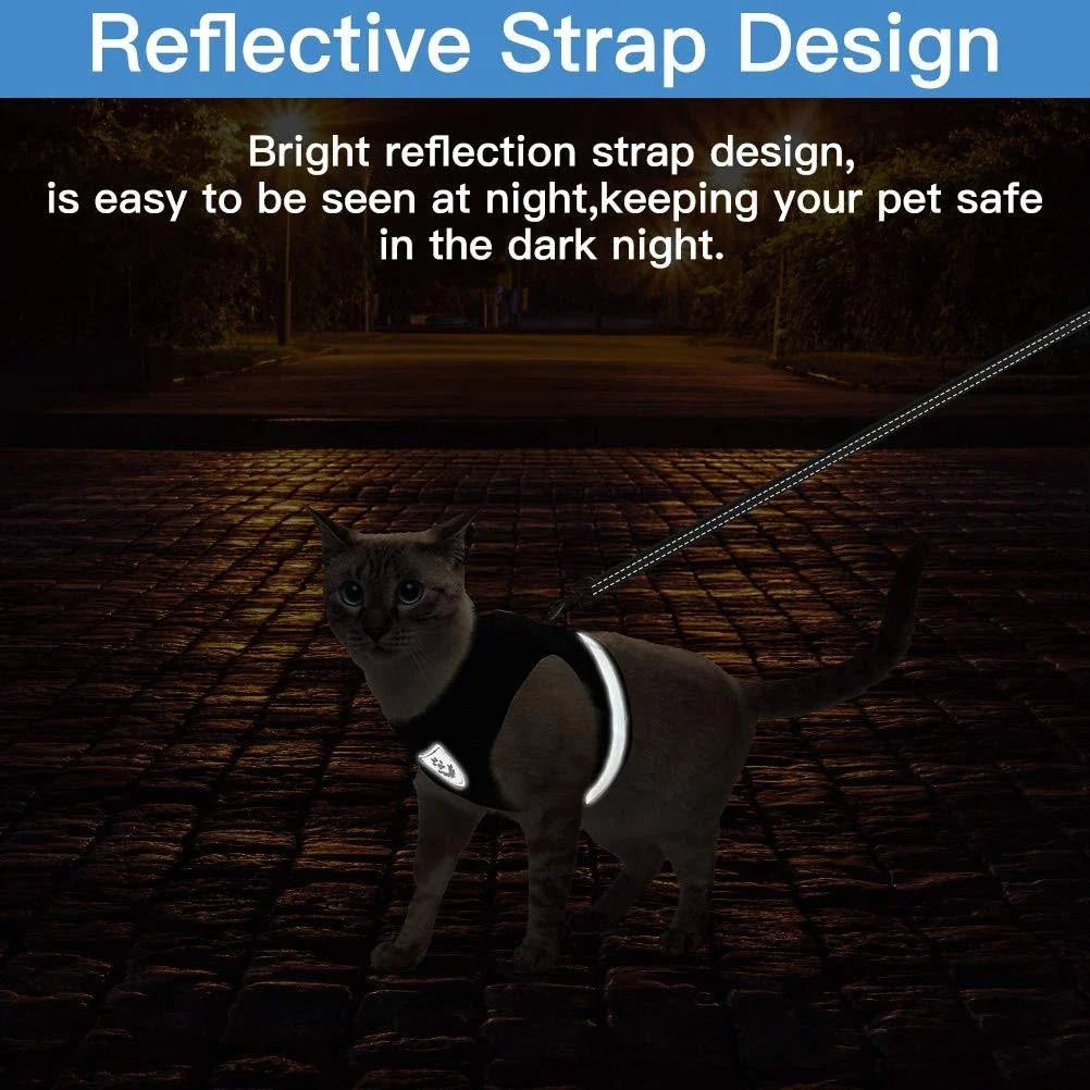 Premium Breathable Pet Harness with Reflective Trim - Comfortable and Durable Design for Outdoor Adventures with Your Pet