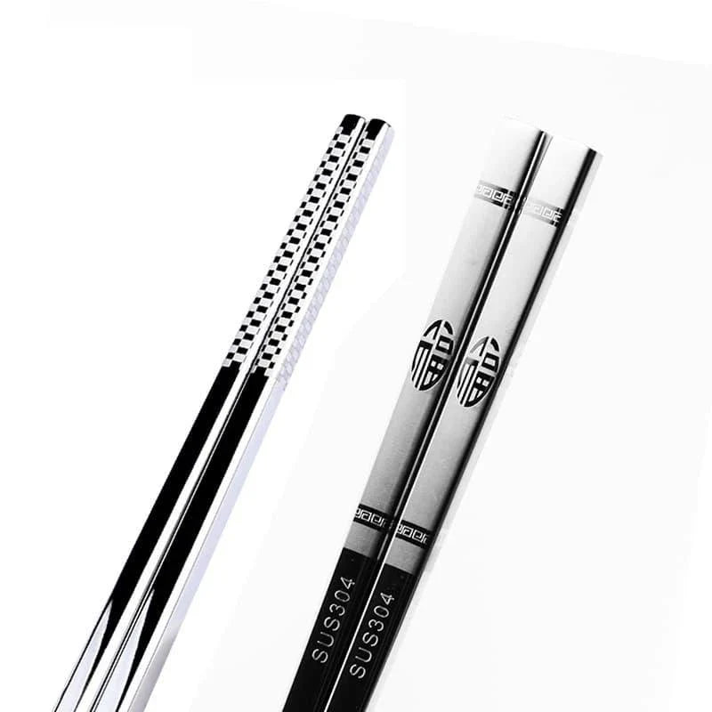 Trendha Stainless Steel Sushi Chopsticks - Durable, Portable, and Elegant Design for Enjoying Japanese Cuisine