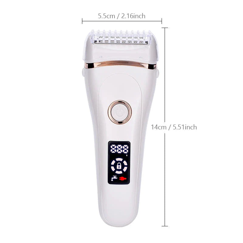 Precision Electric Lady Shaver with hypoallergenic stainless steel blades and floating foil technology for effortless, irritation-free hair removal