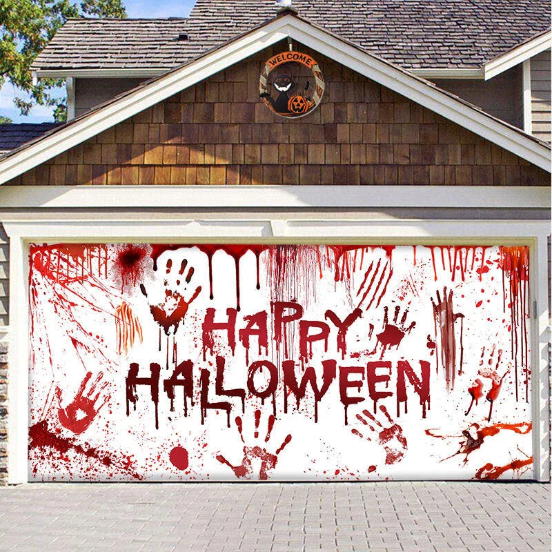 Decorative hanging cloth fabric with geometric abstraction pattern for Halloween party backdrop