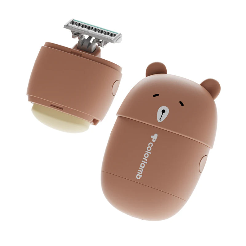 Portable Cute Bear Razor Set for Women with Safety Blades and Moisturising Soap
