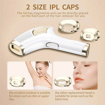 3-in-1 IPL Laser Hair Removal Device with ice-cooling feature for painless hair removal, skin rejuvenation, and acne treatment