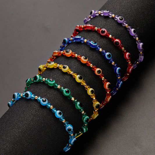 A beautiful adjustable bracelet with sparkling crystal beads in various colours