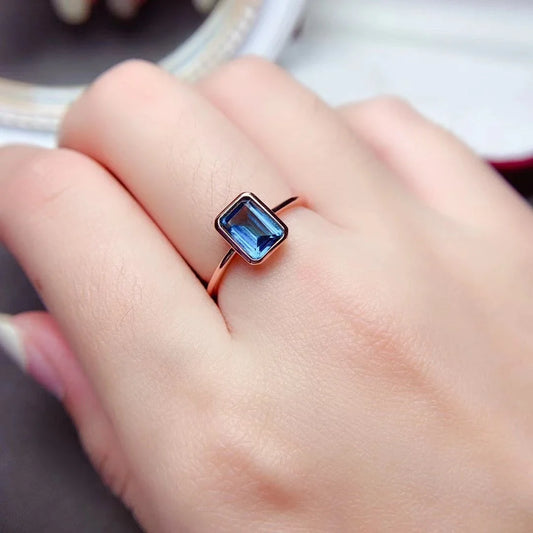 Elegant women's sterling silver ring with rose gold finish, showcasing exceptional British craftsmanship