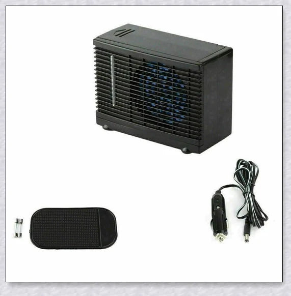 Compact Portable Car Air Conditioner with adjustable settings and non-slip base for keeping your vehicle cool and comfortable.