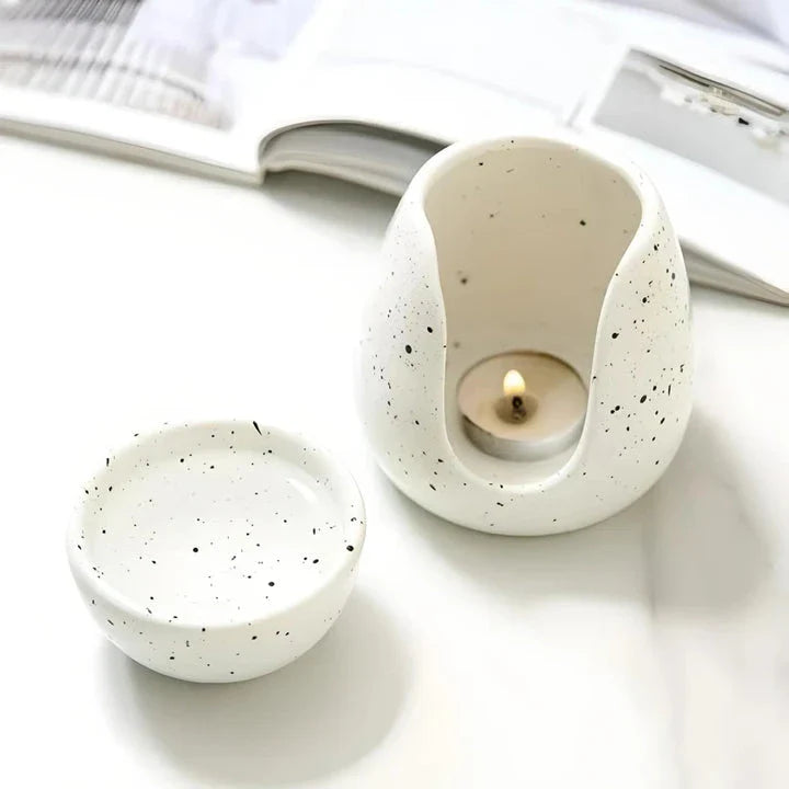 Nordic Style White Porcelain Essential Oil Diffuser with Minimalist Design for Relaxation and Home Decor