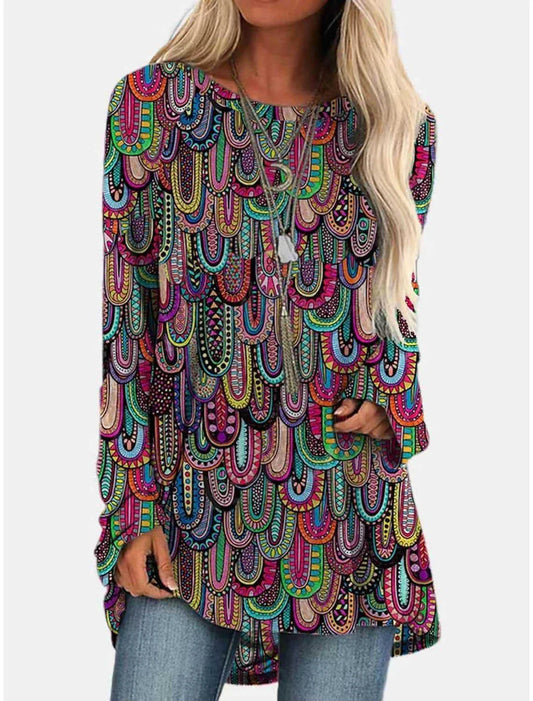 Retro Ethnic Style Cotton T-Shirt Dress in various colours and sizes