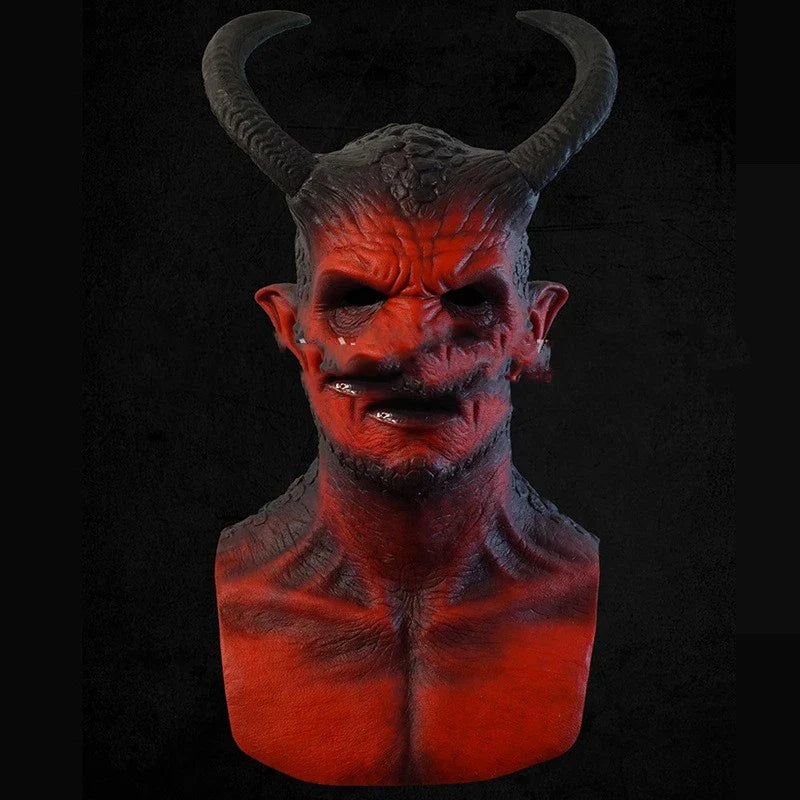 Premium quality full head devil ball party prop with striking red devil design and lifelike details