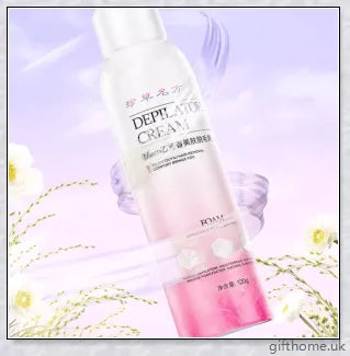 100% Natural Hair Removal Spray that gently dissolves unwanted body hair, leaving skin soft and smooth