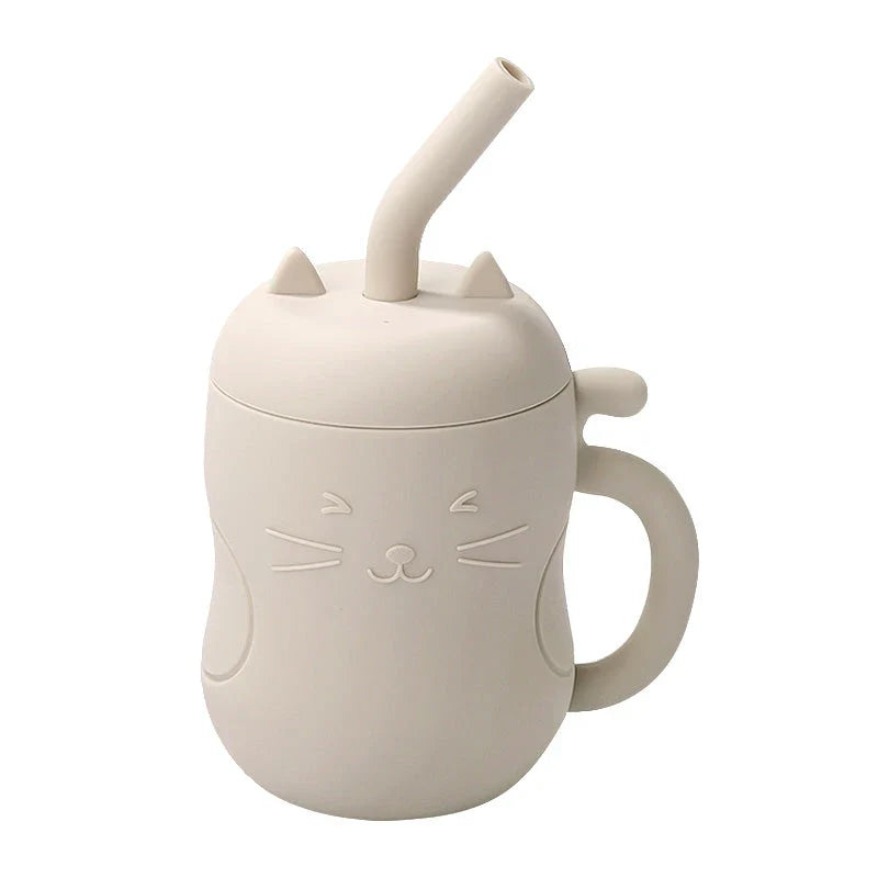 Premium leak-proof baby sippy cup with soft silicone straw and portable snack storage