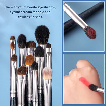Premium 13-Piece Eye Makeup Brush Set with natural and synthetic bristles for flawless eye makeup application