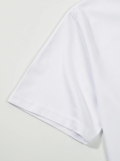 Premium short-sleeve sports shirt for men, featuring a button-down design and breathable, durable polyester fabric