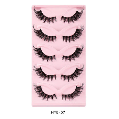 Pair of 3D cat eye and fox eye false eyelashes made from high-quality synthetic fibres for a natural, voluminous look