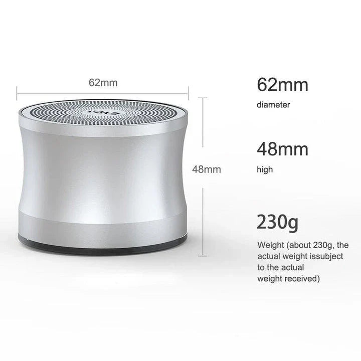 Premium compact Bluetooth speaker with powerful 5W driver, true wireless stereo, and sleek metal casing