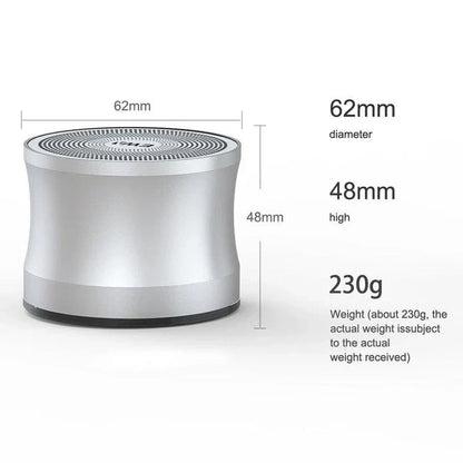 Premium compact Bluetooth speaker with powerful 5W driver, true wireless stereo, and sleek metal casing