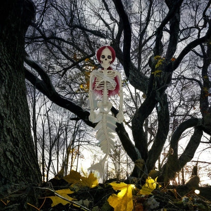 Mermaid bone pendant decoration in brown, dark purple, burgundy, and lake blue colours, ideal for Halloween outdoor courtyard displays