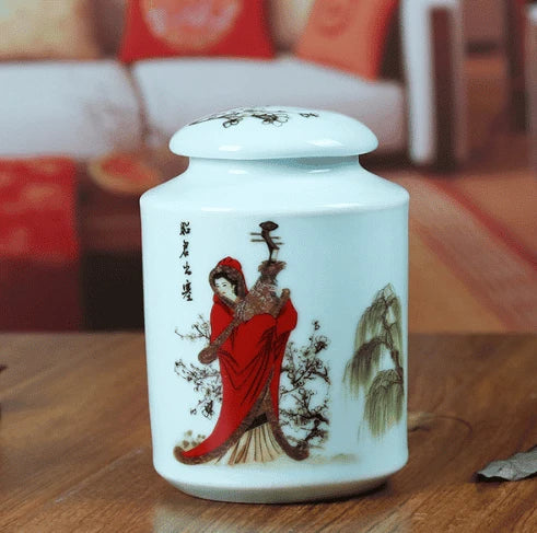 Handcrafted Asian-inspired ceramic tea jars with generous 250 ml capacity, perfect for storing and preserving a variety of loose-leaf teas