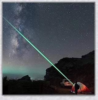 A high-powered green laser pointer pen with adjustable star cap and rechargeable design for presentations, stargazing, and versatile applications.