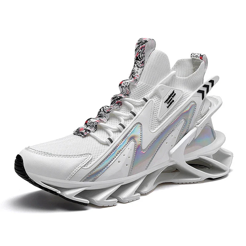 Premium sports trainers with breathable mesh upper and thick, shock-absorbing soles