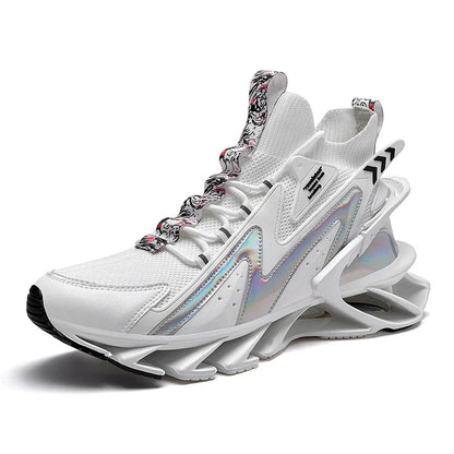 Premium sports trainers with breathable mesh upper and thick, shock-absorbing soles