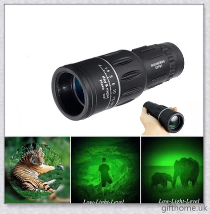 Premium 16X52 high-powered monocular with 52mm objective lens for long-range outdoor viewing and exploration