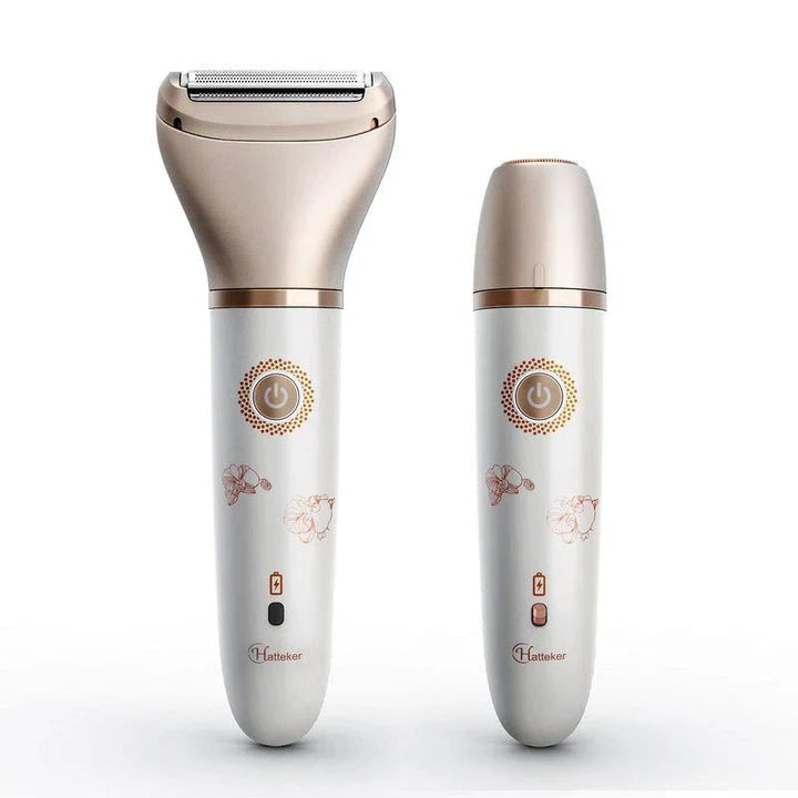 Sleek and efficient electric ladies shaver with hypoallergenic hair removal kit, wireless hand-held design, and IPX7 waterproof capability for flawless grooming