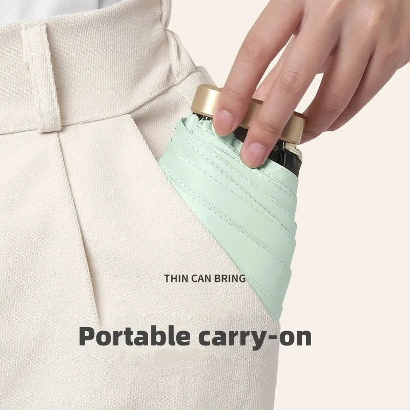 Compact and versatile UV-protected pocket umbrella in lake blue colour