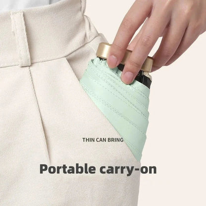 Compact and versatile UV-protected pocket umbrella in lake blue colour