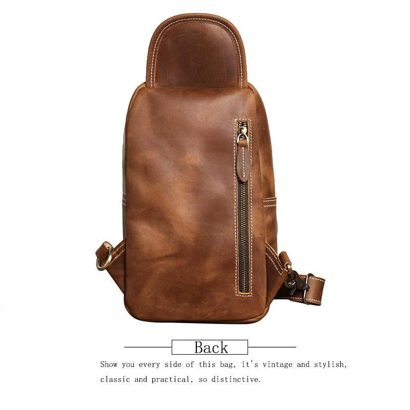 Premium Genuine Leather Messenger Bag for Outdoor Sports and Activities