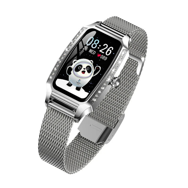 Premium stainless steel and zinc alloy heart rate and blood pressure monitoring smart watch with advanced health tracking features