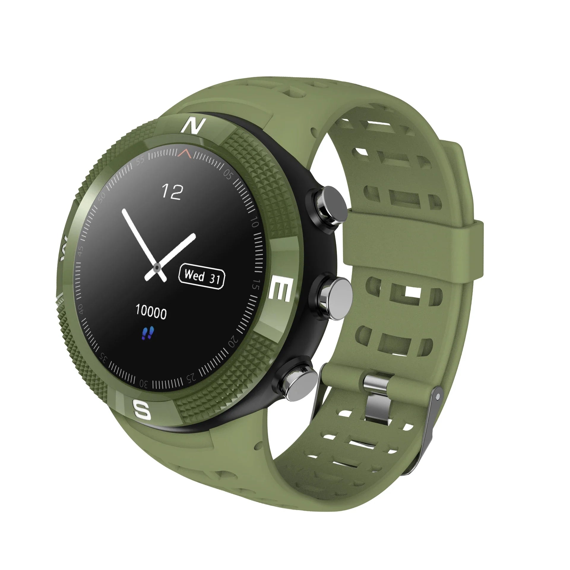 F18 Smart Watch with OLED display, silicone wristband, and comprehensive health tracking features