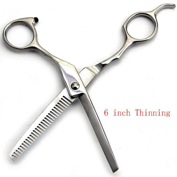 Premium stainless steel grooming scissors for pets, designed for precision cutting and easy handling