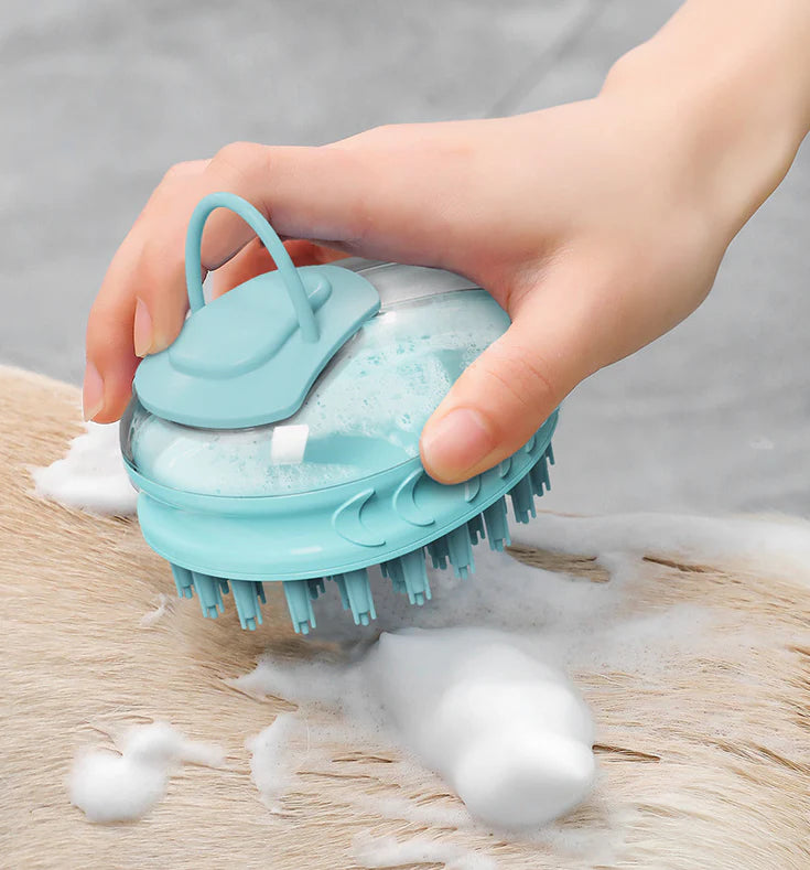 Premium pet bathing brush with massage bristles for soothing and grooming your furry friend