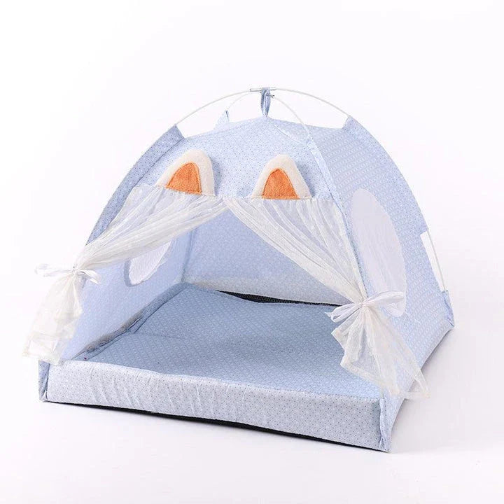 Cozy and comfortable cat bed with raised platform design for optimal temperature regulation and support