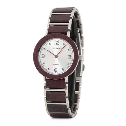 Premium British-made quartz wood watch with waterproof stainless steel construction and mineral-strengthened glass mirror