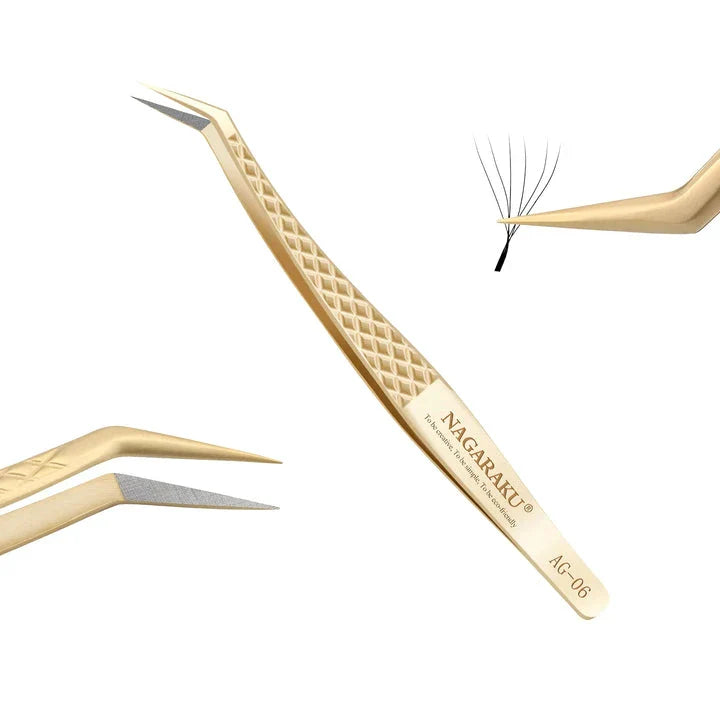 Premium Precision Fibre Tip Eyelash Extension Tweezers in Black with Straight Design