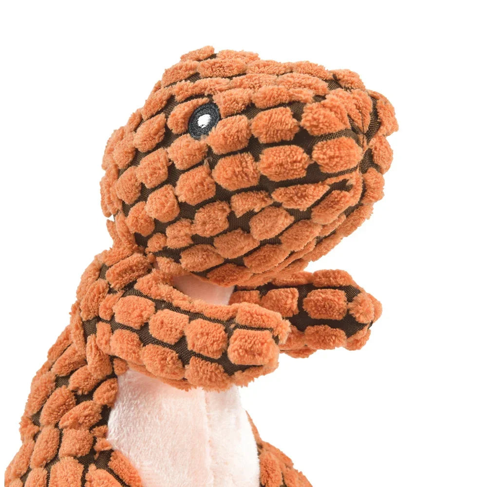 Premium plush dinosaur toys for playful pets in the UK, featuring soft, durable materials and interactive squeaky features for endless fun and companionship.