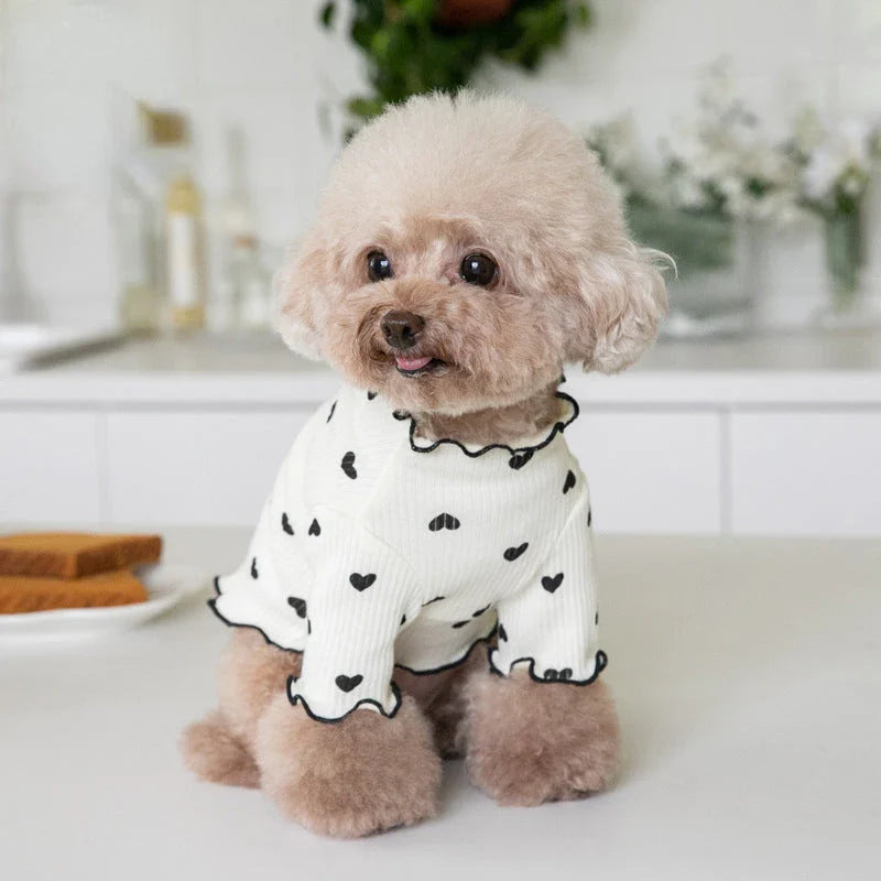 A cosy and stylish embroidered bear waffle vest for pets, perfect for keeping your furry friend warm and cute during the colder months.