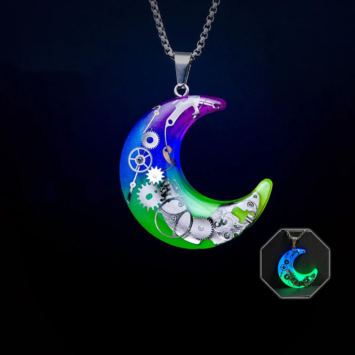 Celestial Allure: Stylish Star and Moon Necklace made of premium titanium steel with a captivating design of stars, moons, and celestial motifs