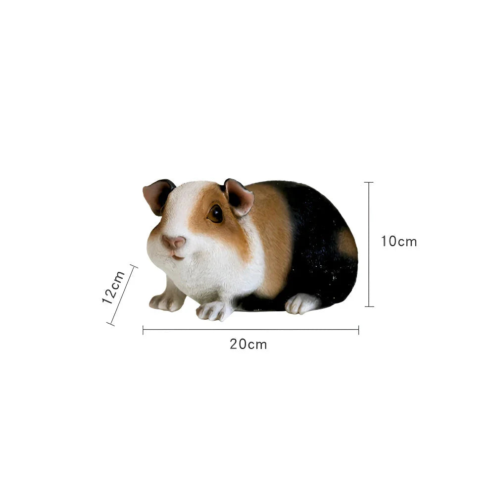 Charming guinea pig resin statue with detailed design and lifelike appearance, suitable for indoor or outdoor display