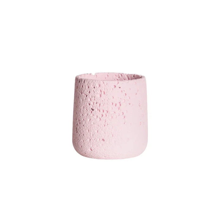 A modern, perforated cement bonsai planter in a Nordic-inspired design, available in various sizes and colours.