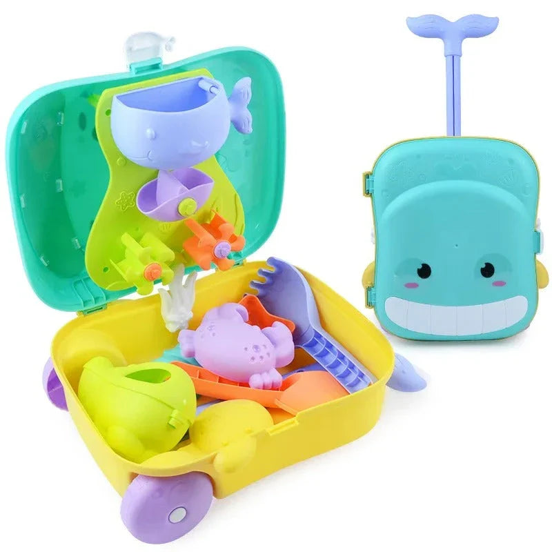 Children playing with sand and water toys from the Kids' Summer Beach Sand Play Set