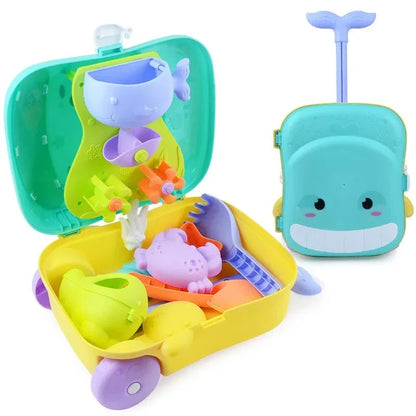 Children playing with sand and water toys from the Kids' Summer Beach Sand Play Set