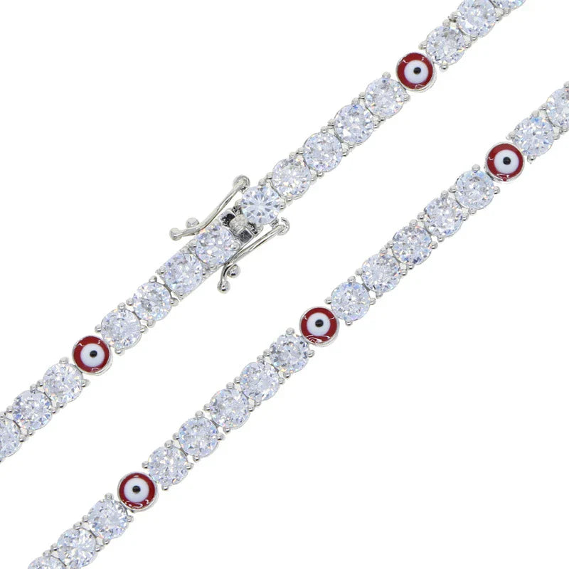 Elegant 5mm zircon tennis bracelet in silver or gold with adjustable length options
