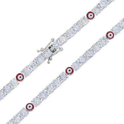 Elegant 5mm zircon tennis bracelet in silver or gold with adjustable length options