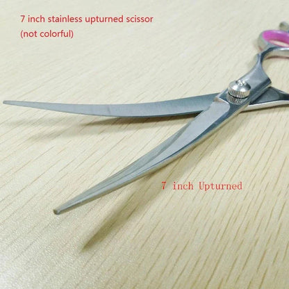 Premium stainless steel grooming scissors for pets, designed for precision cutting and easy handling
