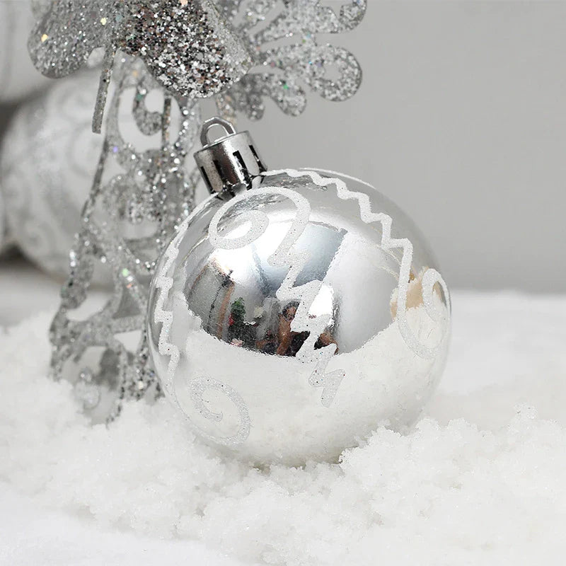 Trendha's premium silver Christmas baubles with a European-inspired design for elegant holiday decor