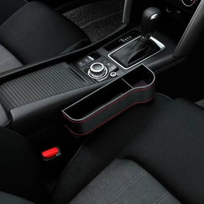 Dual Car Seat Organiser Set with various compartments and storage spaces for keeping car essentials organised