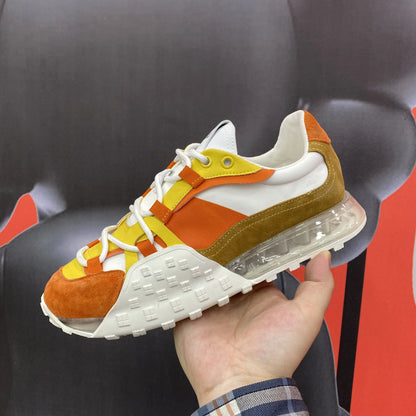 Premium leather lace-up trainers in white with breathable inner lining and slip-resistant rubber sole