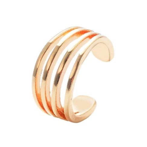 Stylish golden multi-layered ear cuff with a contemporary and eye-catching design